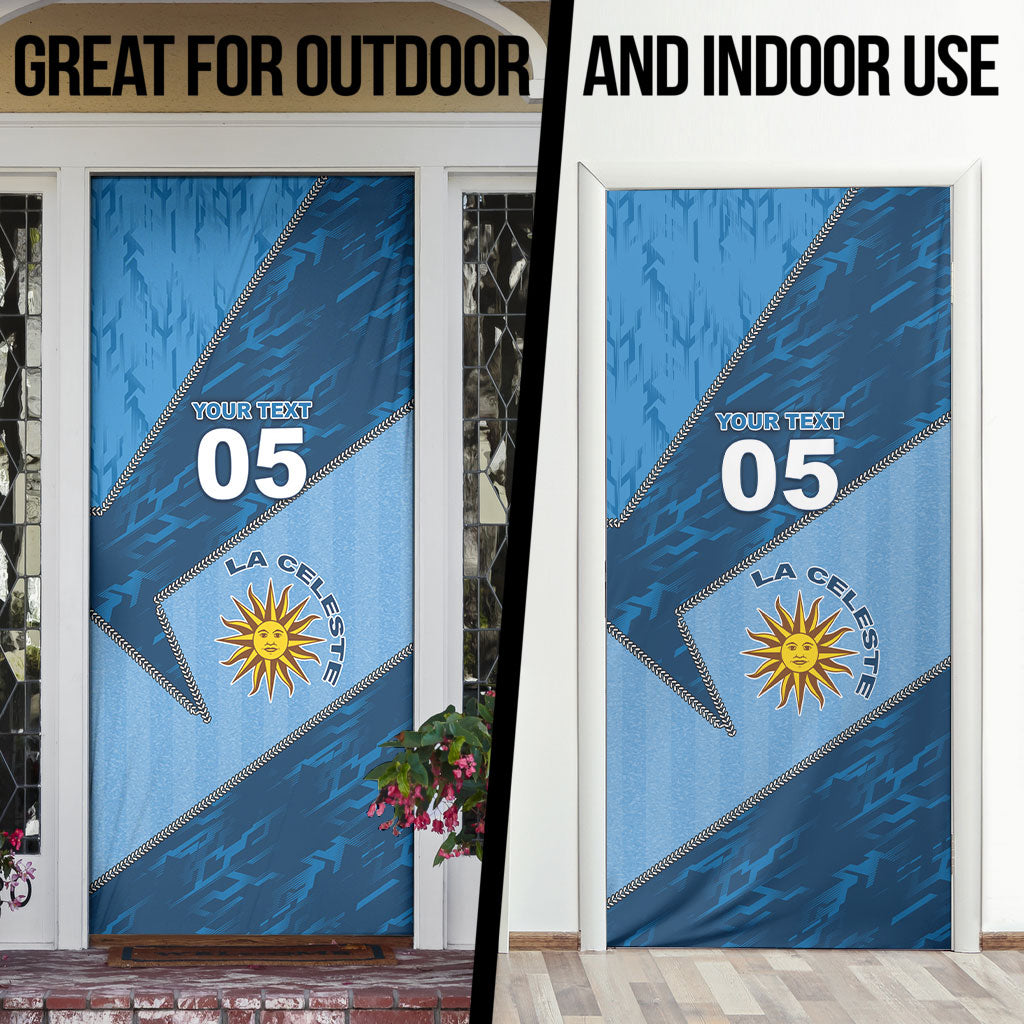 Custom Uruguay Football Door Cover Sun Of May Symbol Unique Style
