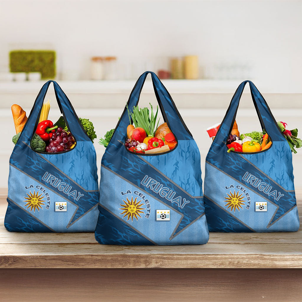 Uruguay Football Grocery Bag Sun Of May Symbol Unique Style
