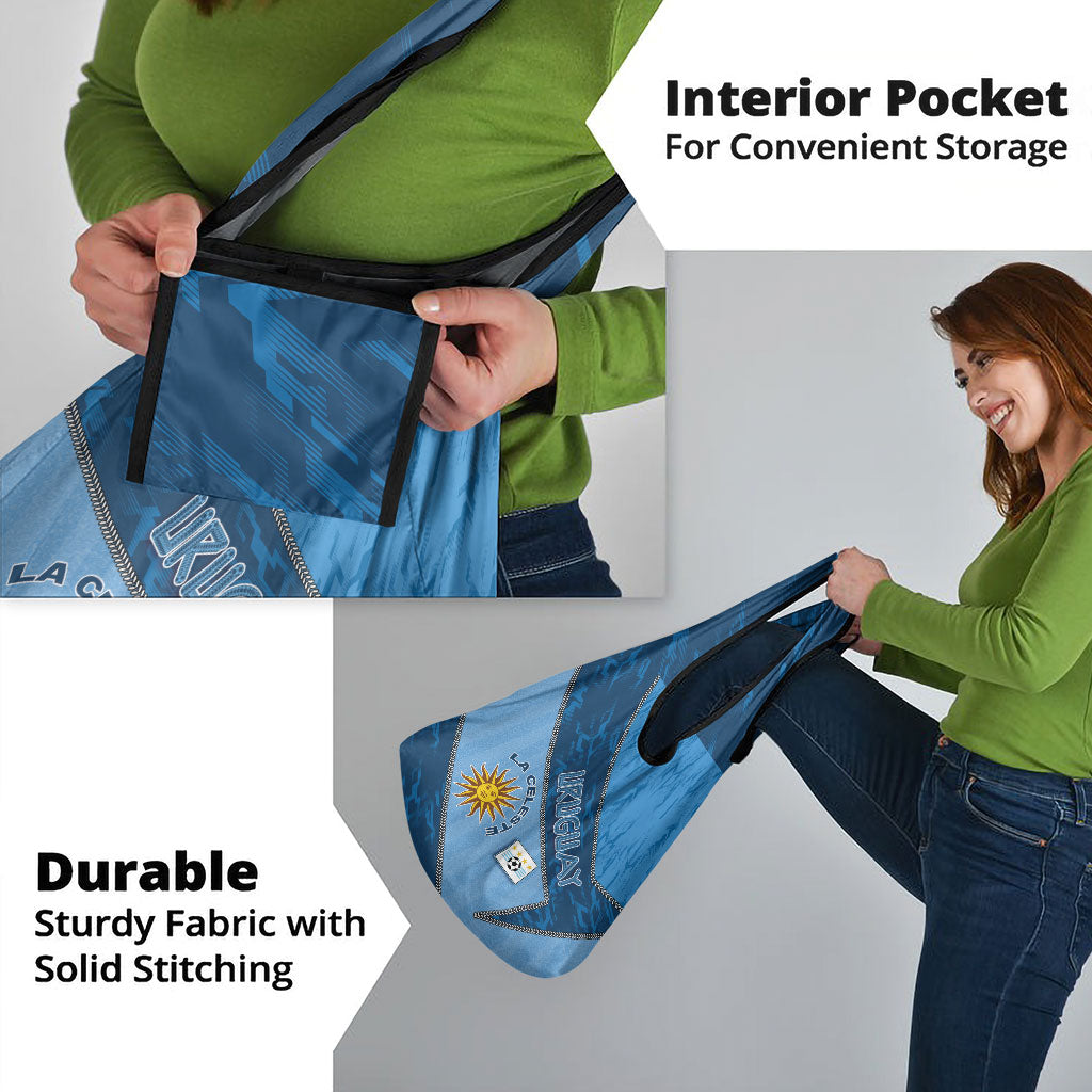 Uruguay Football Grocery Bag Sun Of May Symbol Unique Style