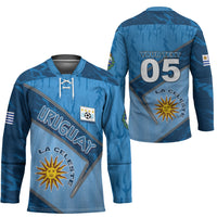 Custom Uruguay Football Hockey Jersey Sun Of May Symbol Unique Style