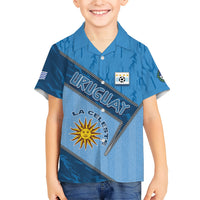 Custom Uruguay Football Kid Hawaiian Shirt Sun Of May Symbol Unique Style