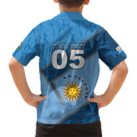 Custom Uruguay Football Kid Hawaiian Shirt Sun Of May Symbol Unique Style