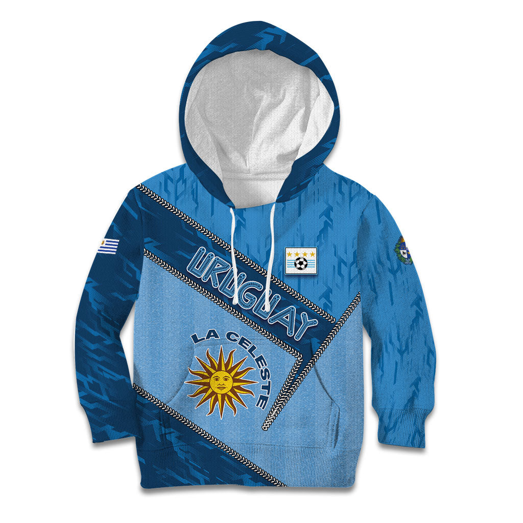 Custom Uruguay Football Kid Hoodie Sun Of May Symbol Unique Style