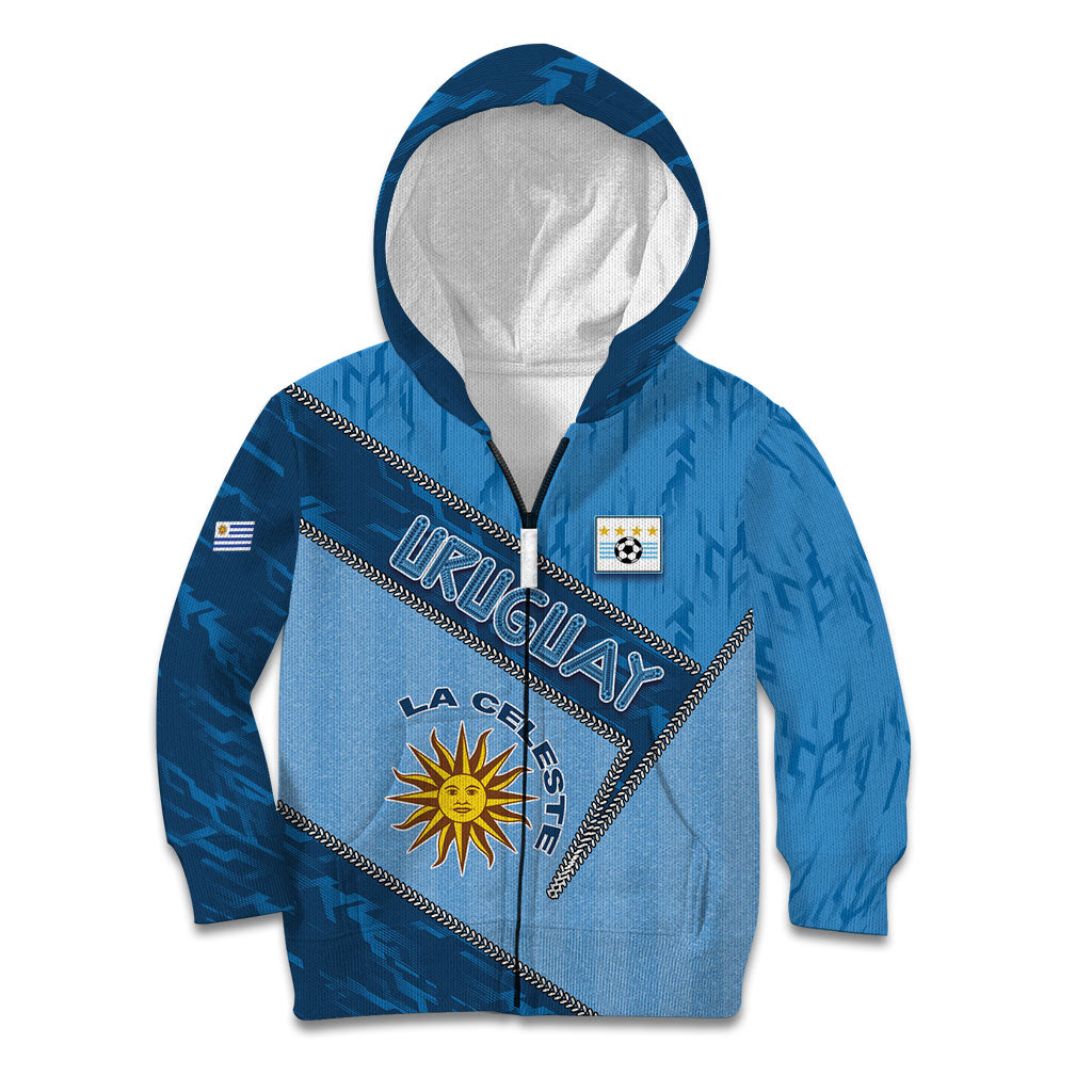 Custom Uruguay Football Kid Hoodie Sun Of May Symbol Unique Style