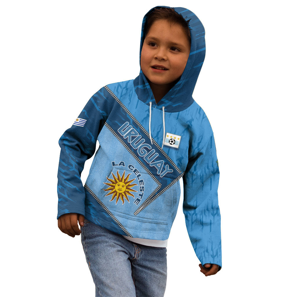 Custom Uruguay Football Kid Hoodie Sun Of May Symbol Unique Style