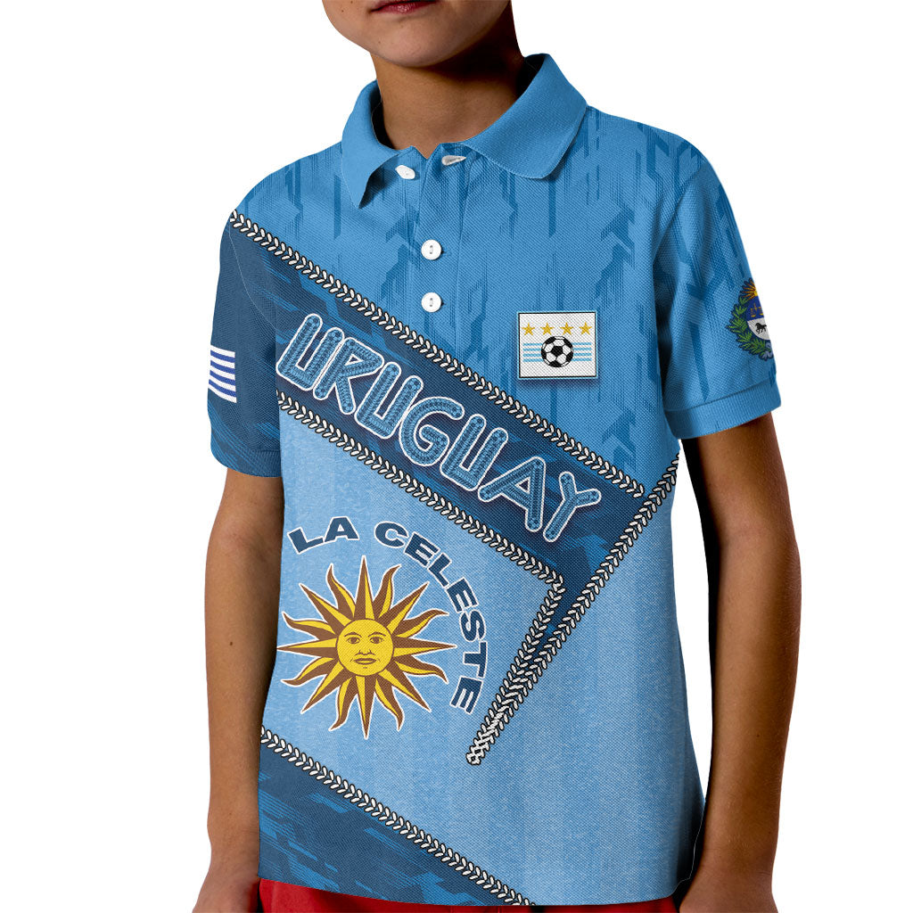 Custom Uruguay Football Kid Polo Shirt Sun Of May Symbol Unique Style