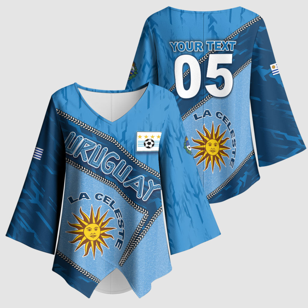 Custom Uruguay Football Kimono Sleeve Blouse Sun Of May Symbol Unique Style
