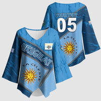 Custom Uruguay Football Kimono Sleeve Blouse Sun Of May Symbol Unique Style