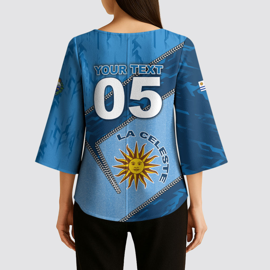 Custom Uruguay Football Kimono Sleeve Blouse Sun Of May Symbol Unique Style