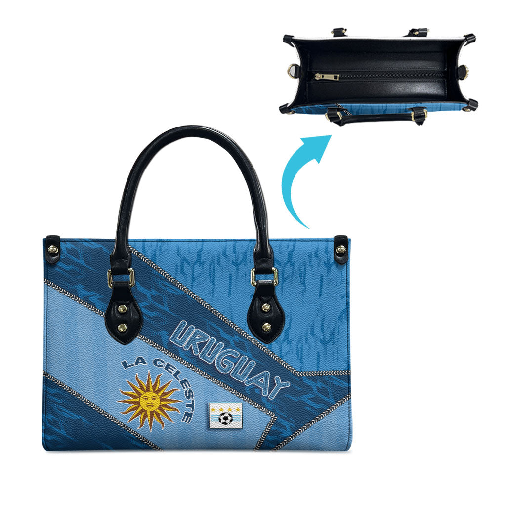 Uruguay Football Leather Bag Sun Of May Symbol Unique Style