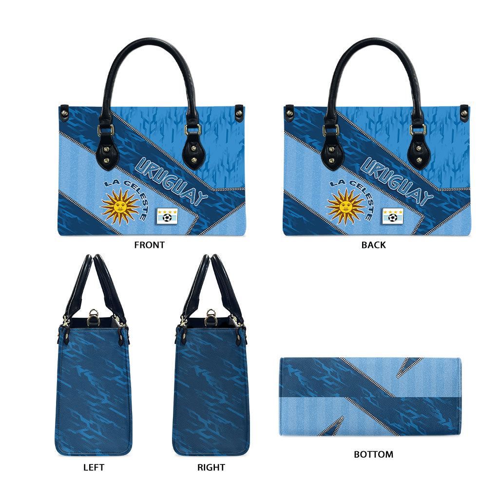 Uruguay Football Leather Bag Sun Of May Symbol Unique Style