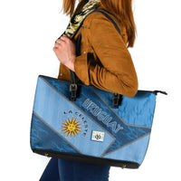 Uruguay Football Leather Tote Bag Sun Of May Symbol Unique Style
