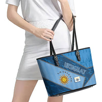 Uruguay Football Leather Tote Bag Sun Of May Symbol Unique Style