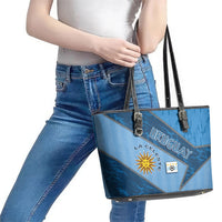 Uruguay Football Leather Tote Bag Sun Of May Symbol Unique Style