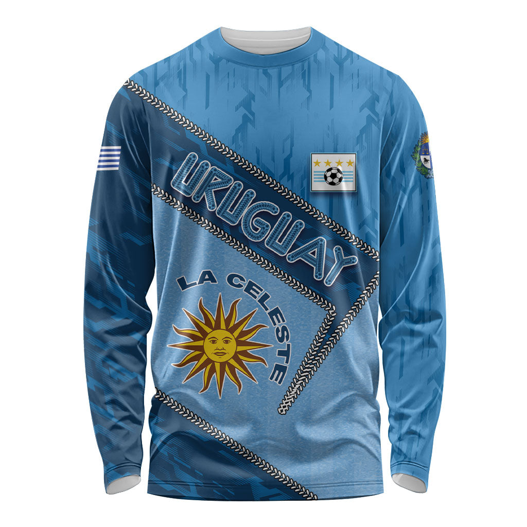 Custom Uruguay Football Long Sleeve Shirt Sun Of May Symbol Unique Style