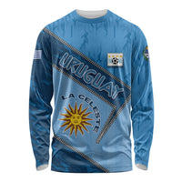 Custom Uruguay Football Long Sleeve Shirt Sun Of May Symbol Unique Style