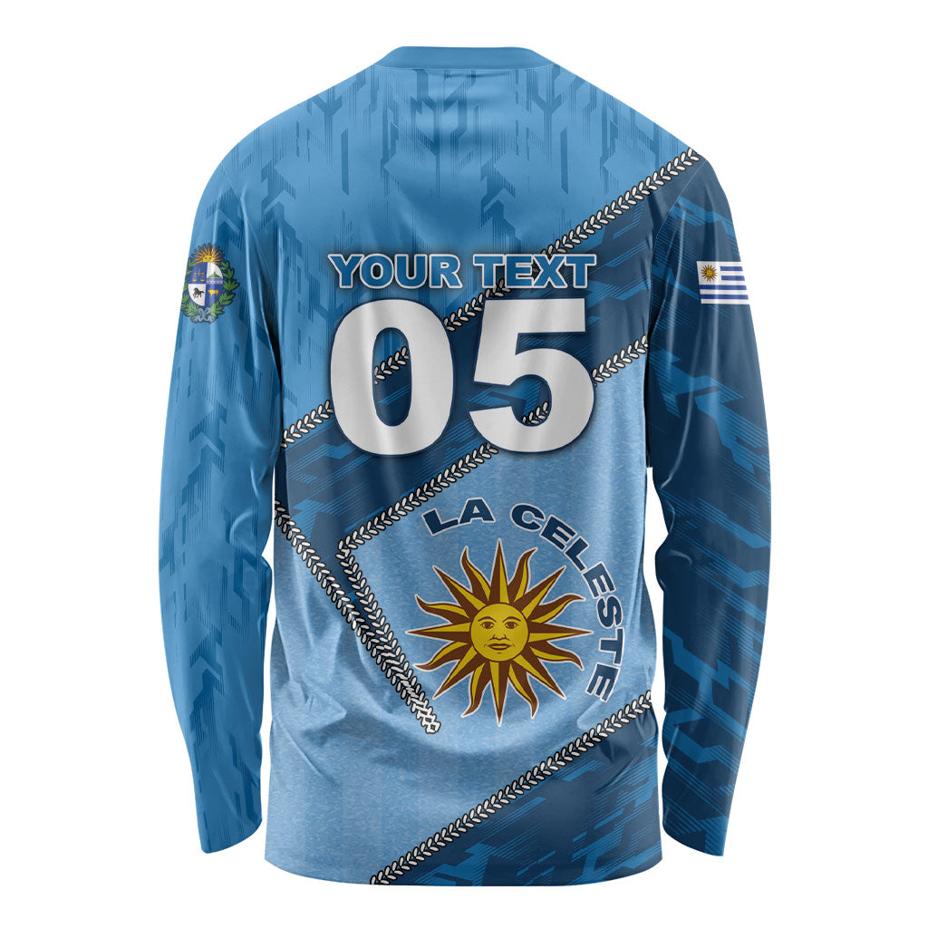 Custom Uruguay Football Long Sleeve Shirt Sun Of May Symbol Unique Style