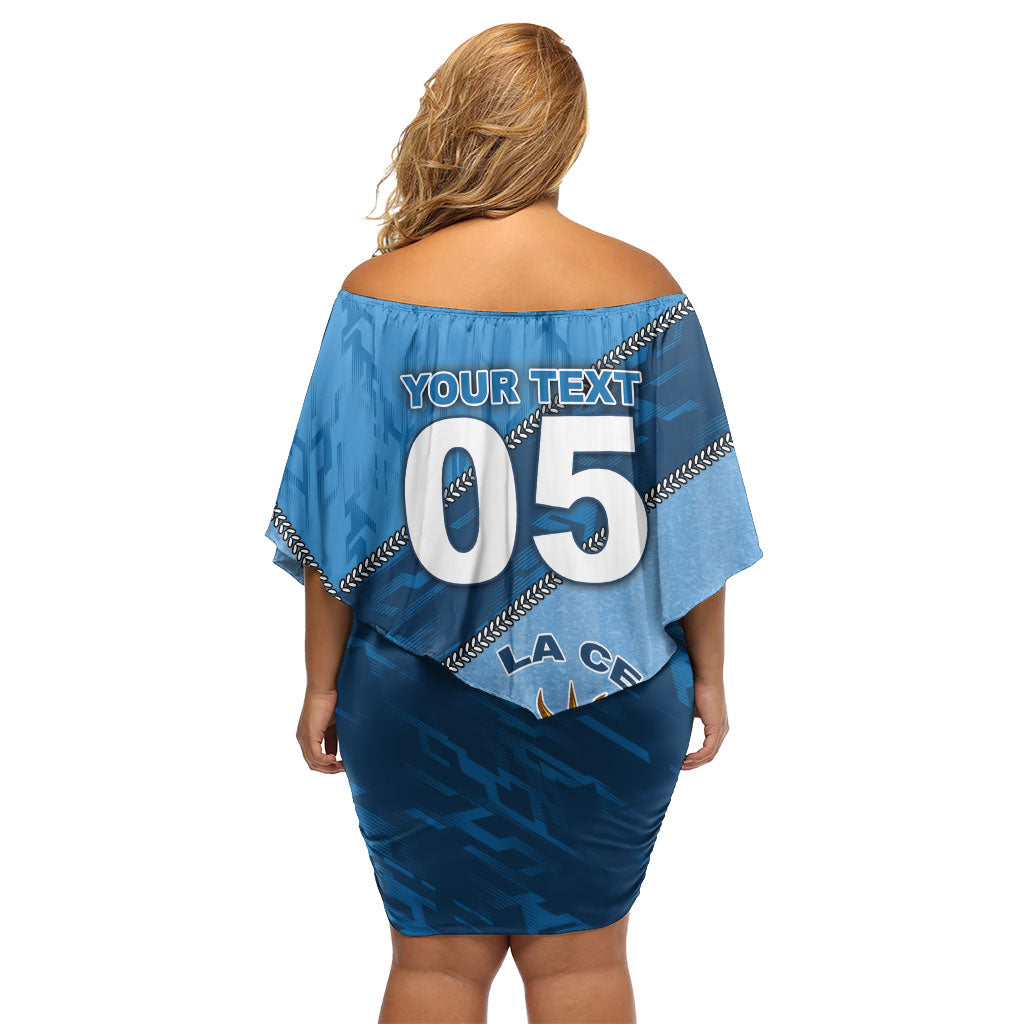 Custom Uruguay Football Off Shoulder Short Dress Sun Of May Symbol Unique Style