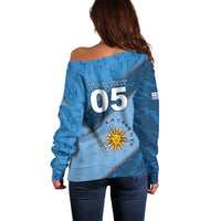 Custom Uruguay Football Off Shoulder Sweater Sun Of May Symbol Unique Style
