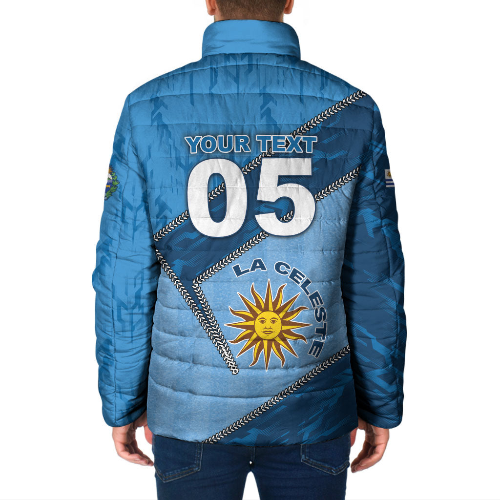 Custom Uruguay Football Padded Jacket Sun Of May Symbol Unique Style