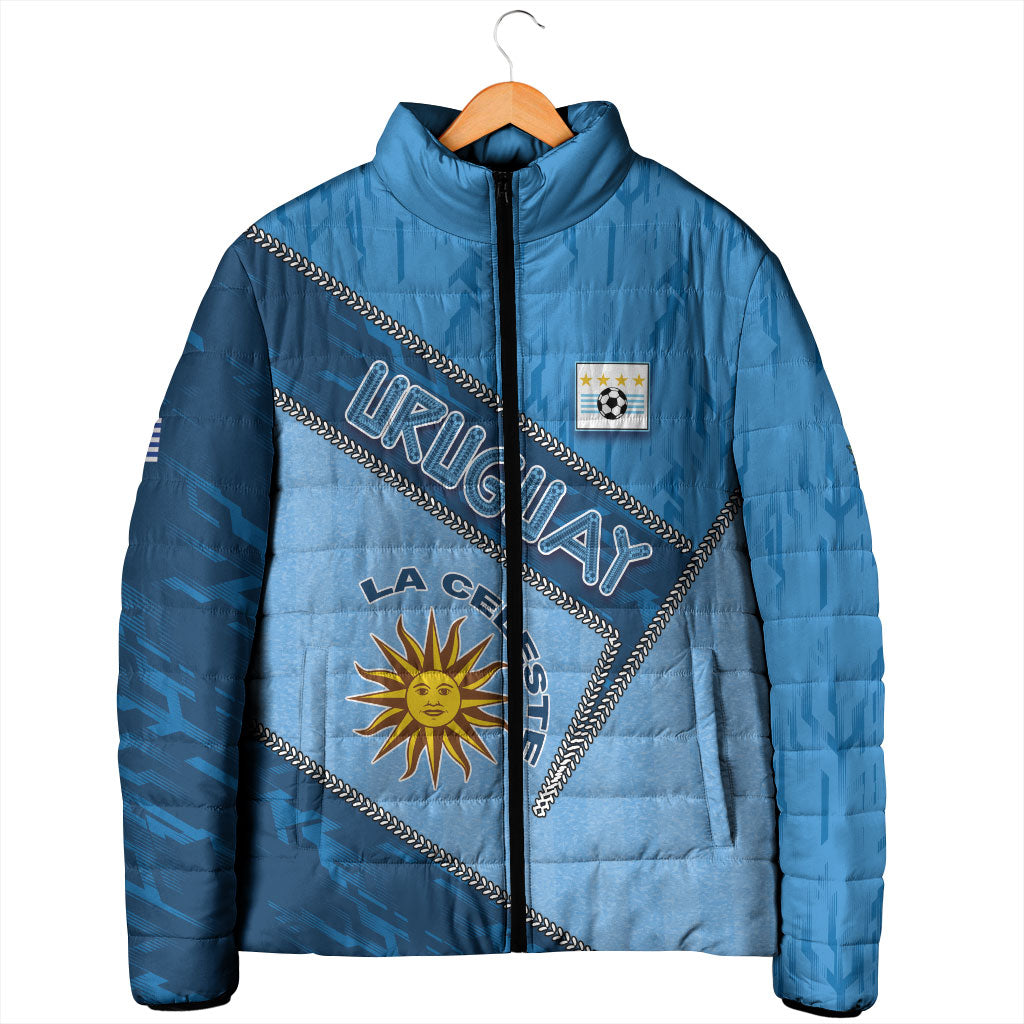 Custom Uruguay Football Padded Jacket Sun Of May Symbol Unique Style