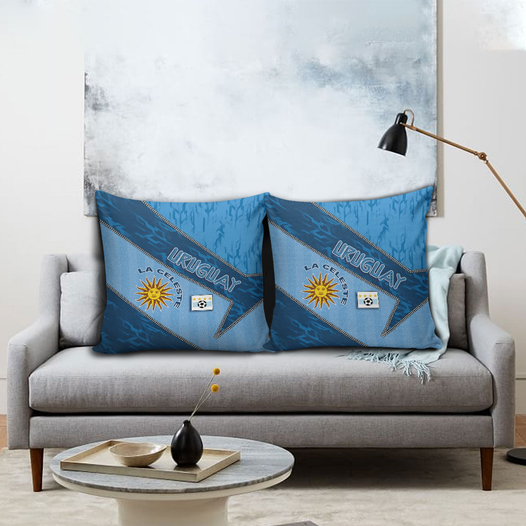 Uruguay Football Pillow Cover Sun Of May Symbol Unique Style