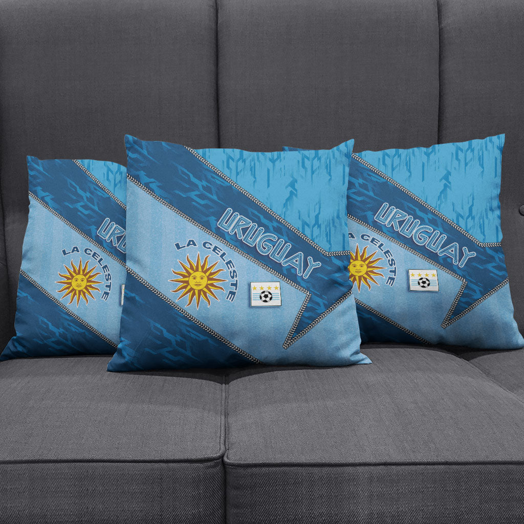 Uruguay Football Pillow Cover Sun Of May Symbol Unique Style