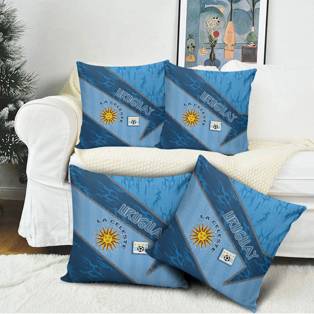 Uruguay Football Pillow Cover Sun Of May Symbol Unique Style