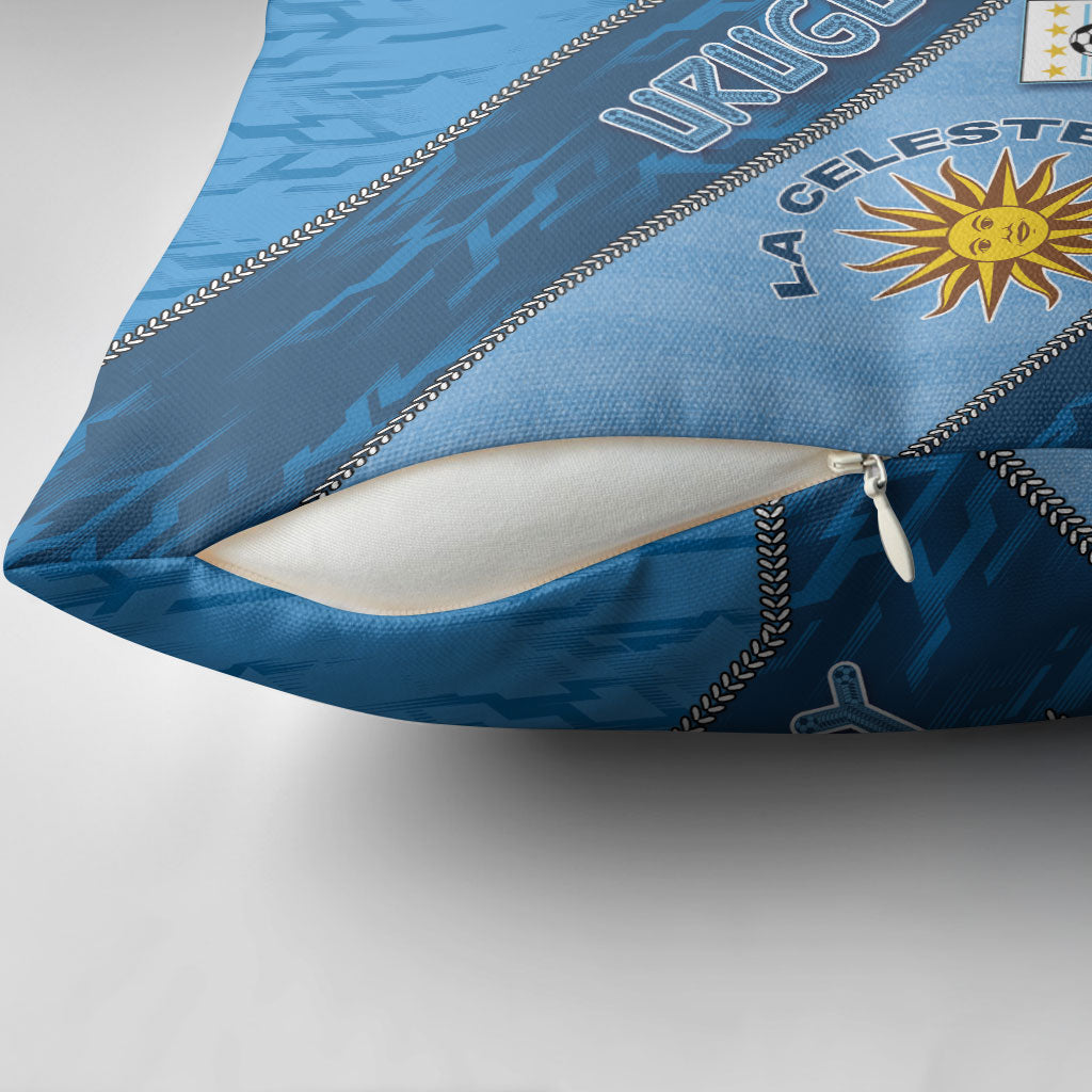 Uruguay Football Pillow Cover Sun Of May Symbol Unique Style