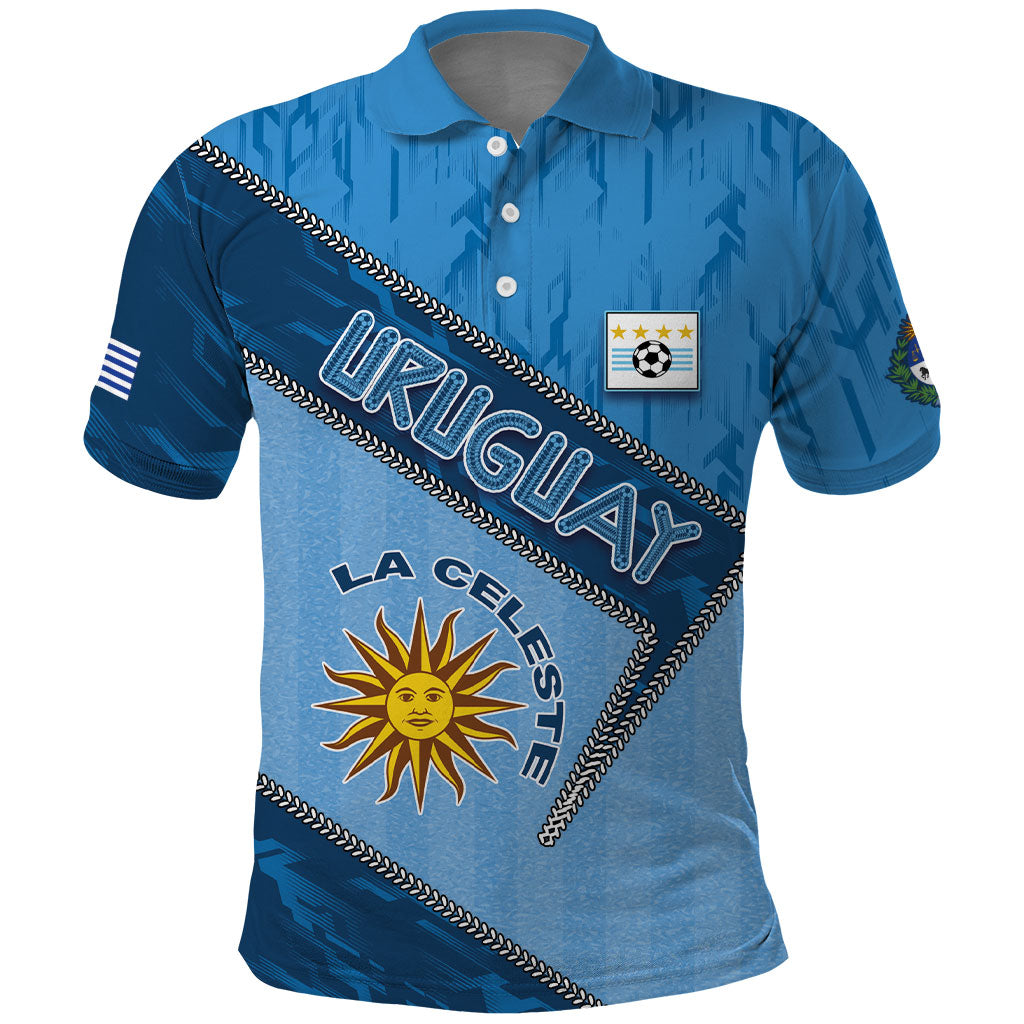 Custom Uruguay Football Polo Shirt Sun Of May Symbol Unique Style