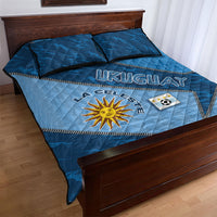 Uruguay Football Quilt Bed Set Sun Of May Symbol Unique Style