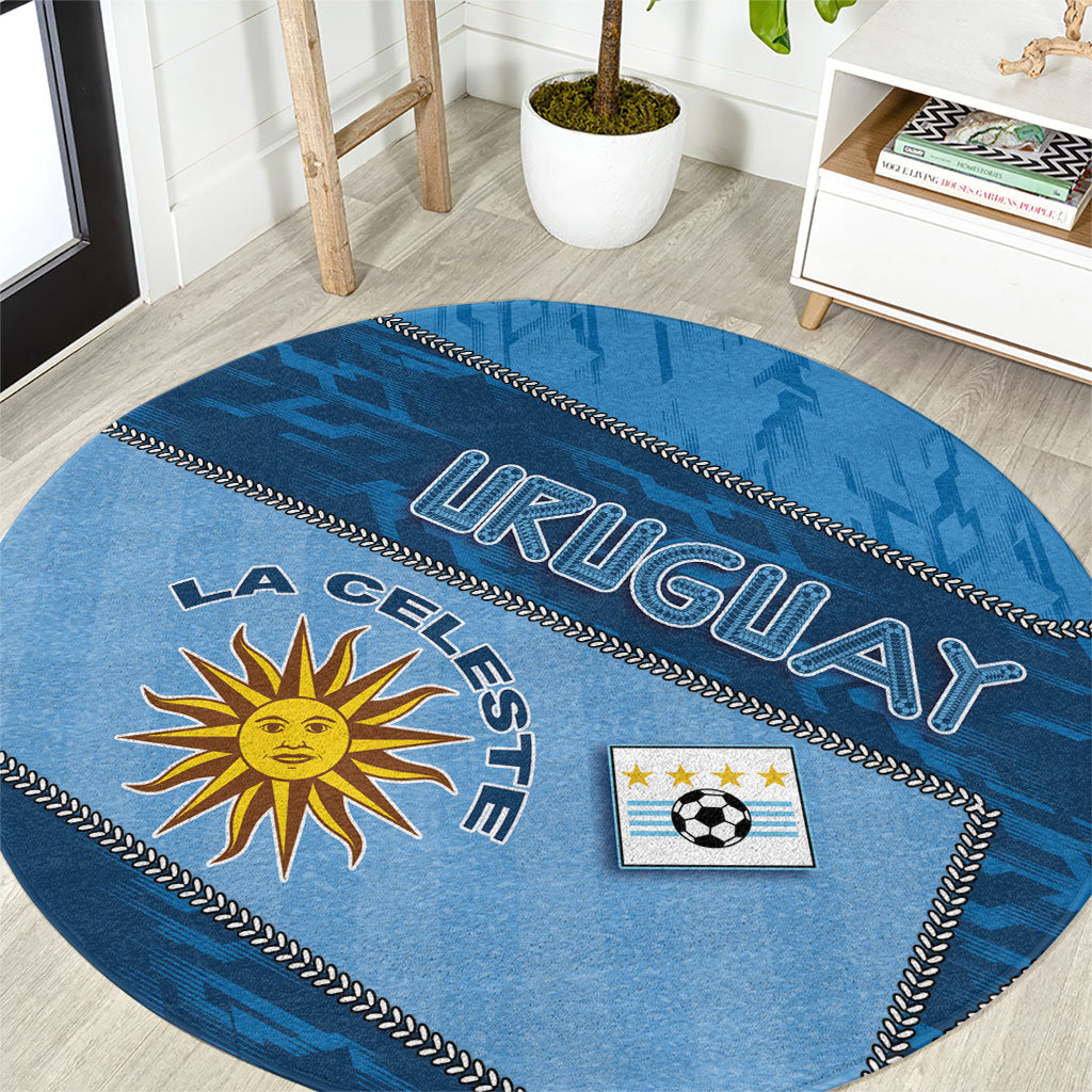 Uruguay Football Round Carpet Sun Of May Symbol Unique Style