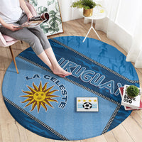 Uruguay Football Round Carpet Sun Of May Symbol Unique Style
