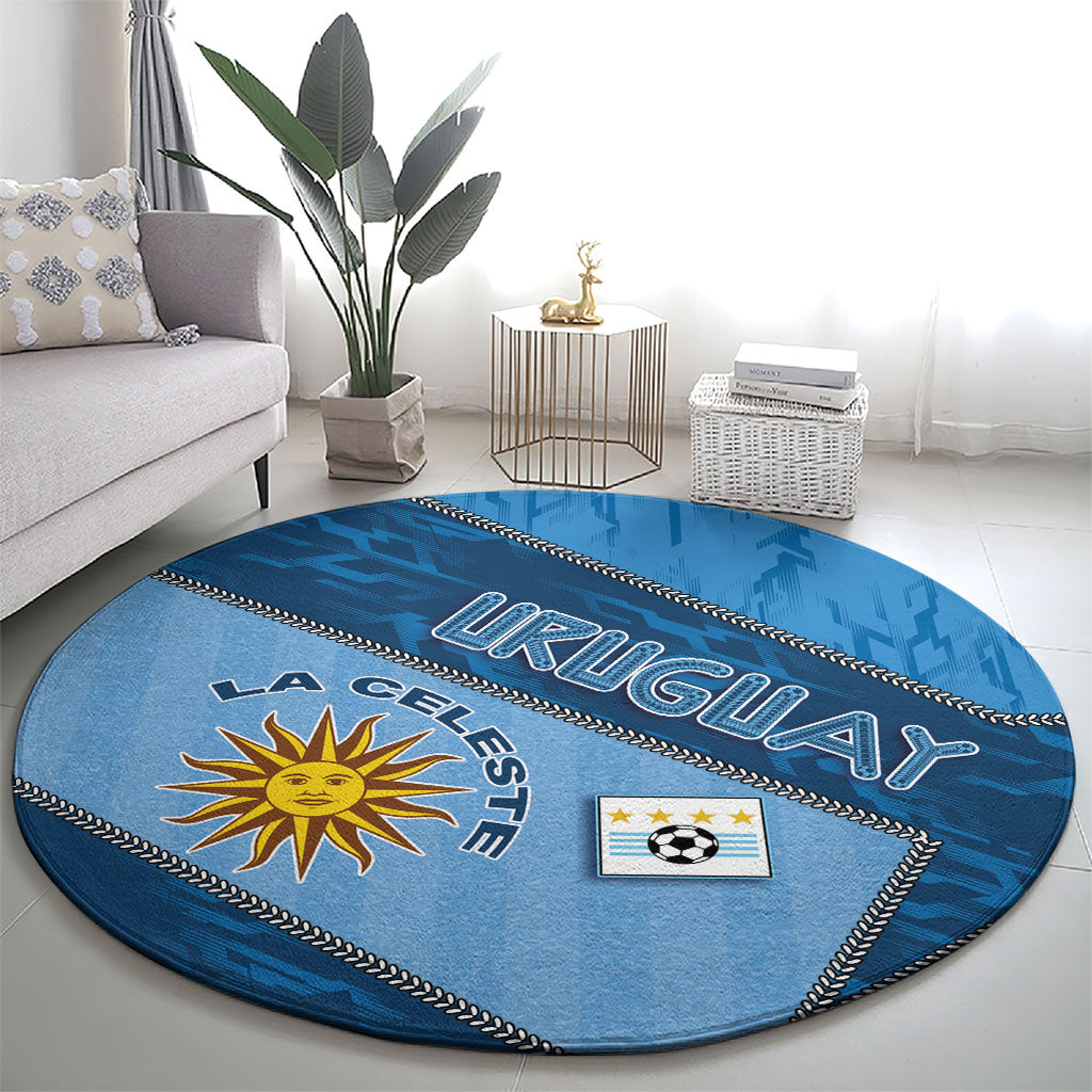 Uruguay Football Round Carpet Sun Of May Symbol Unique Style