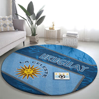 Uruguay Football Round Carpet Sun Of May Symbol Unique Style