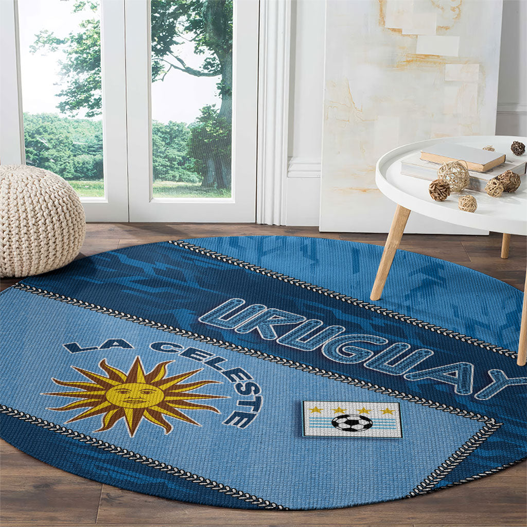 Uruguay Football Round Carpet Sun Of May Symbol Unique Style