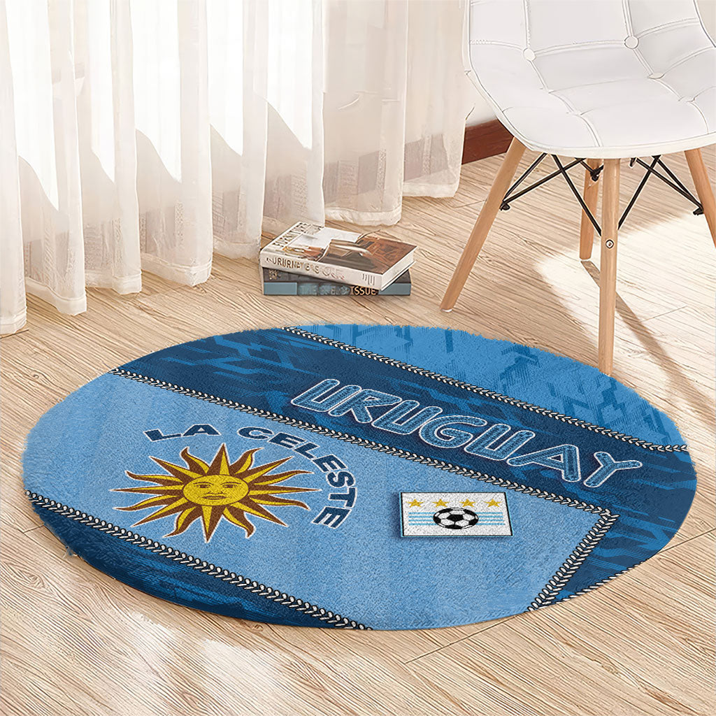 Uruguay Football Round Carpet Sun Of May Symbol Unique Style