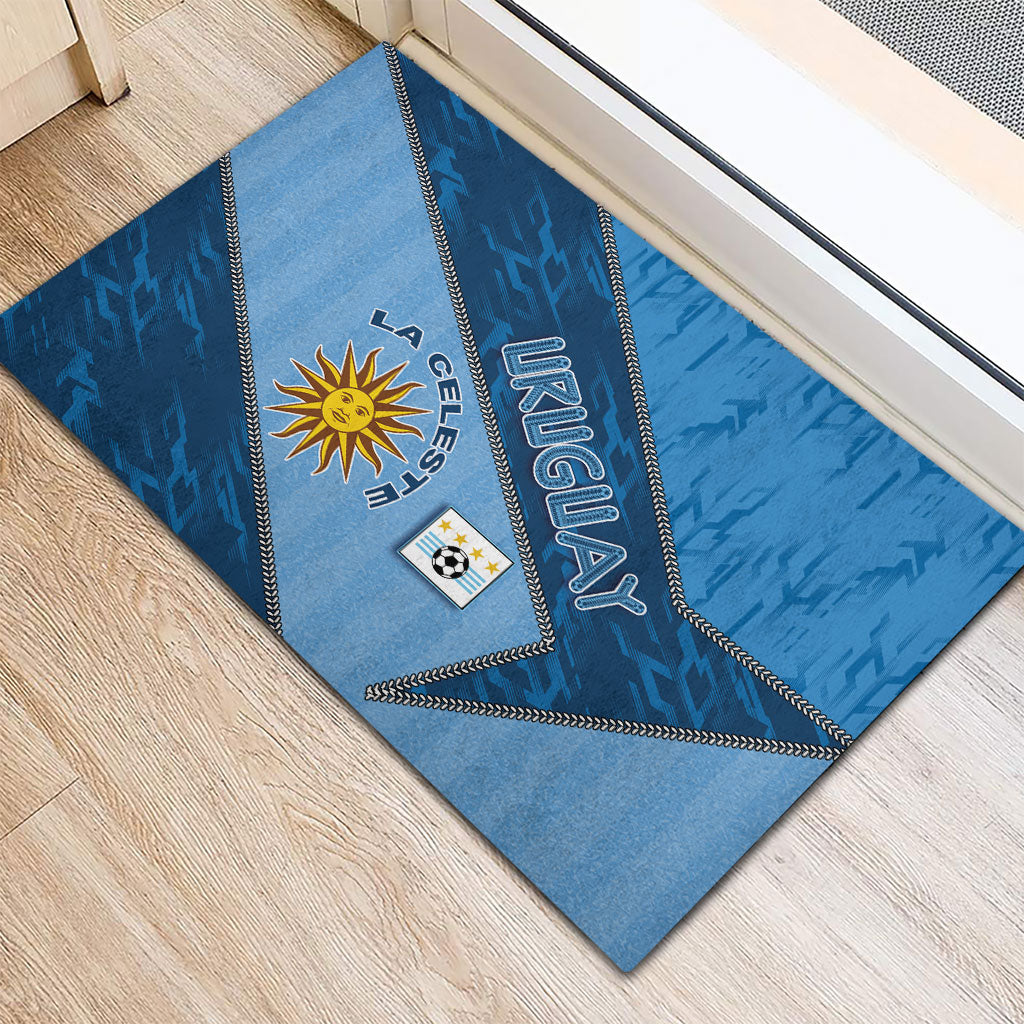 Uruguay Football Rubber Doormat Sun Of May Symbol Unique Style