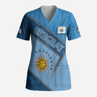 Custom Uruguay Football Scrub Top Sun Of May Symbol Unique Style
