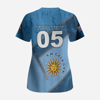 Custom Uruguay Football Scrub Top Sun Of May Symbol Unique Style