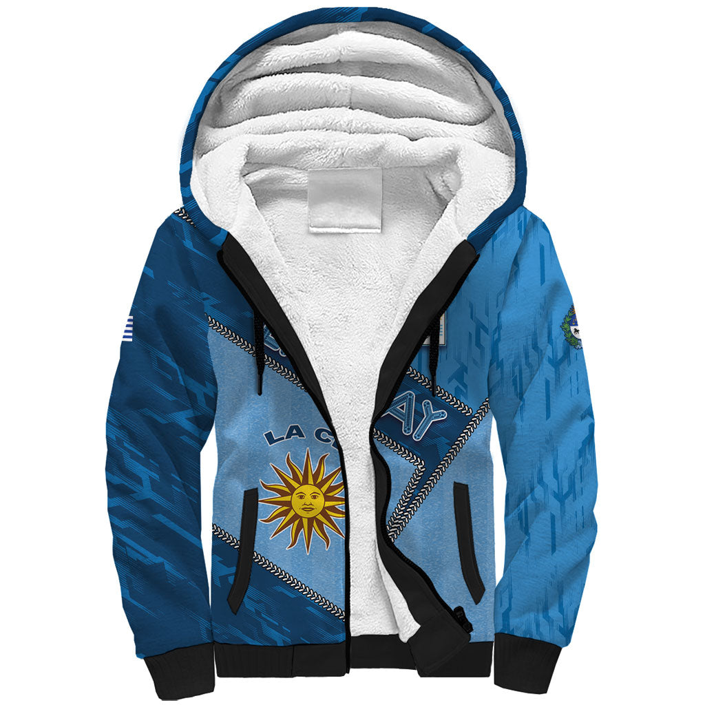 Custom Uruguay Football Sherpa Hoodie Sun Of May Symbol Unique Style
