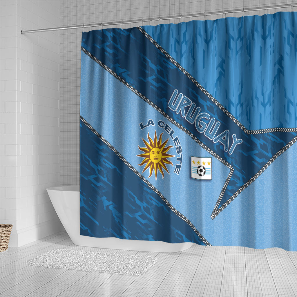 Uruguay Football Shower Curtain Sun Of May Symbol Unique Style