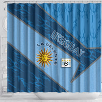 Uruguay Football Shower Curtain Sun Of May Symbol Unique Style