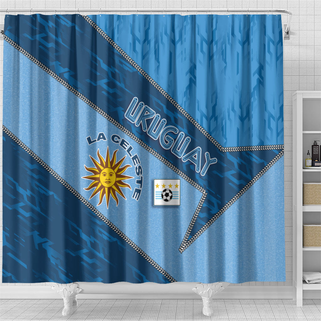 Uruguay Football Shower Curtain Sun Of May Symbol Unique Style