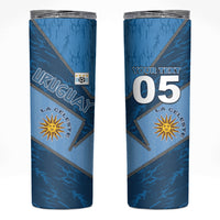 Custom Uruguay Football Skinny Tumbler Sun Of May Symbol Unique Style