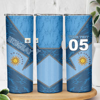 Custom Uruguay Football Skinny Tumbler Sun Of May Symbol Unique Style