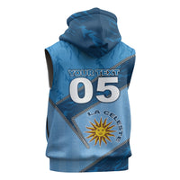 Custom Uruguay Football Sleeveless Hoodie Sun Of May Symbol Unique Style