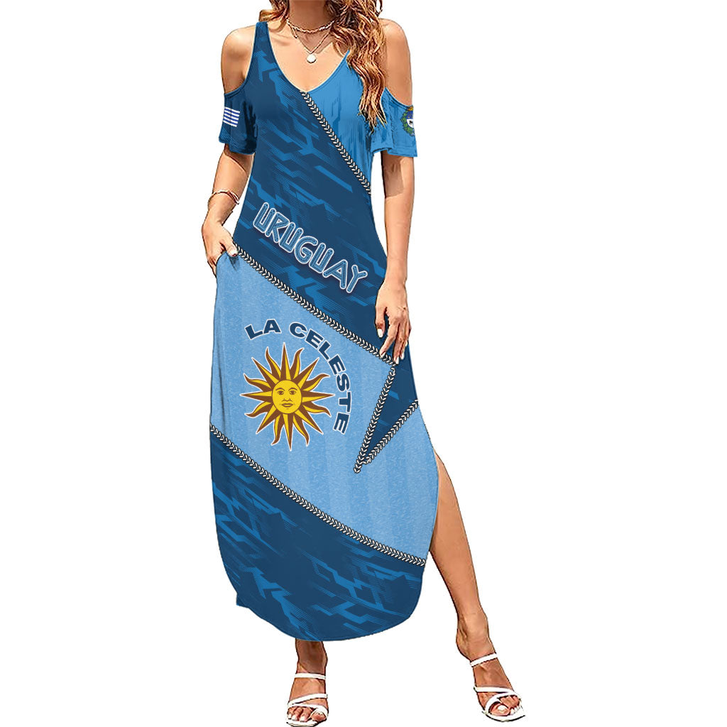 Custom Uruguay Football Summer Maxi Dress Sun Of May Symbol Unique Style