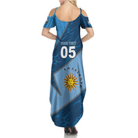Custom Uruguay Football Summer Maxi Dress Sun Of May Symbol Unique Style