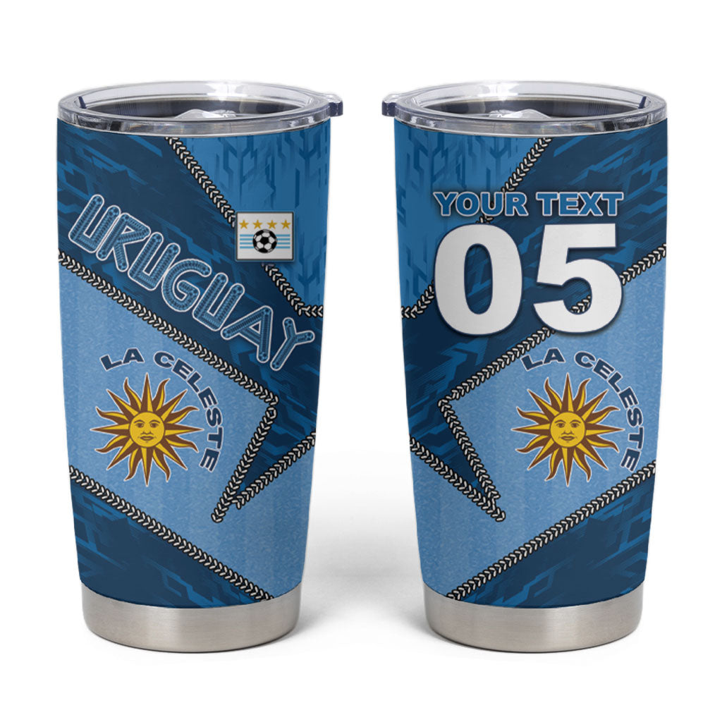 Custom Uruguay Football Tumbler Cup Sun Of May Symbol Unique Style
